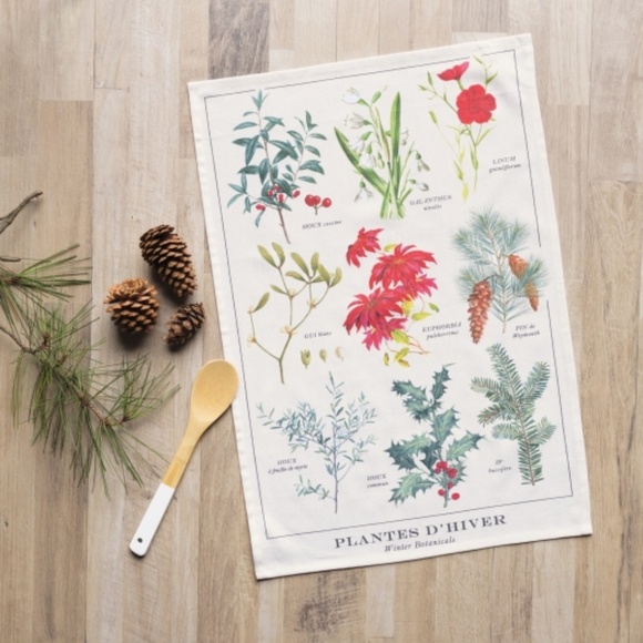 NOW DESIGNS Tea Towel Winter Botanical's  NWT - Picture 1 of 3